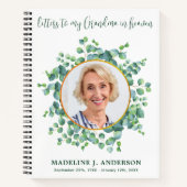 おばあちゃんへの手紙天国カスタム写真の悲しみ ノートブック (正面)