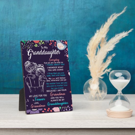 おばあちゃんへの花好きのお土産 フォトプラーク (側面)