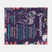 おばあちゃんへの花好きのお土産 フリースブランケット (正面(横))