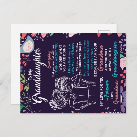 おばあちゃんへの花好きのお土産 案内ポストカード (正面/裏面)