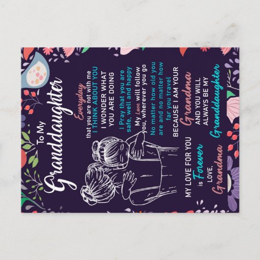 おばあちゃんへの花好きのお土産 案内ポストカード (正面)
