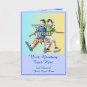 おばあちゃんへの3枚の写真と、思春期の子供たちからの詩を追加 カード (正面)