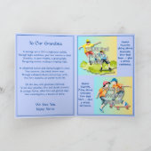おばあちゃんへの3枚の写真と、思春期の子供たちからの詩を追加 カード (内部)