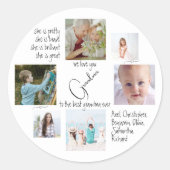 おばあちゃんへモダンの写真最高のコラージュ ラウンドシール (正面)
