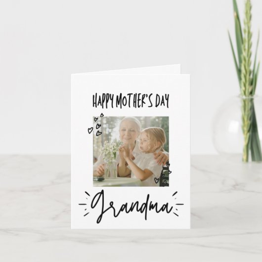 おばあちゃんへ | オリジナル写真の母の日 カード (正面)
