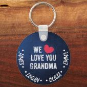 おばあちゃんを愛してる名前をカスタムする キーホルダー (正面)