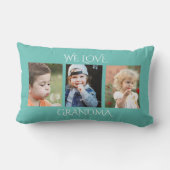 おばあちゃんを愛してる フォト コラージュ ランバークッション (裏面)