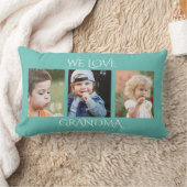おばあちゃんを愛してる フォト コラージュ ランバークッション (ブランケット)