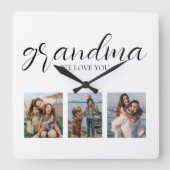 おばあちゃんを愛してる フォト スクエア壁時計 (正面)