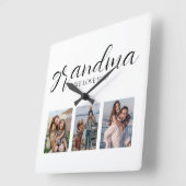 おばあちゃんを愛してる フォト スクエア壁時計 (傾斜)