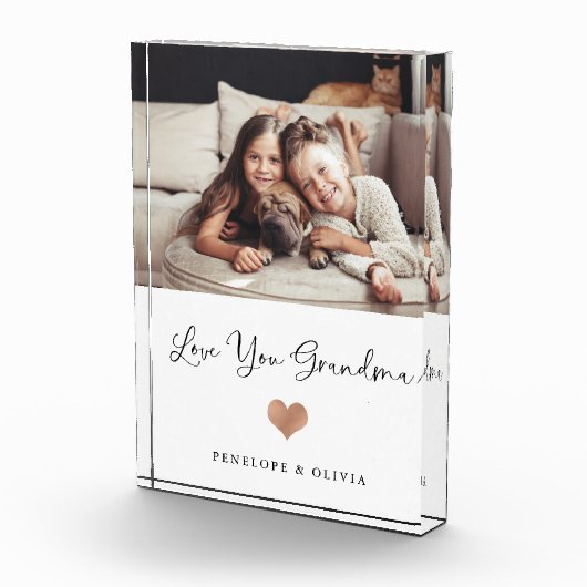 おばあちゃんを愛して|スクリプトとハート フォトブロック (右)