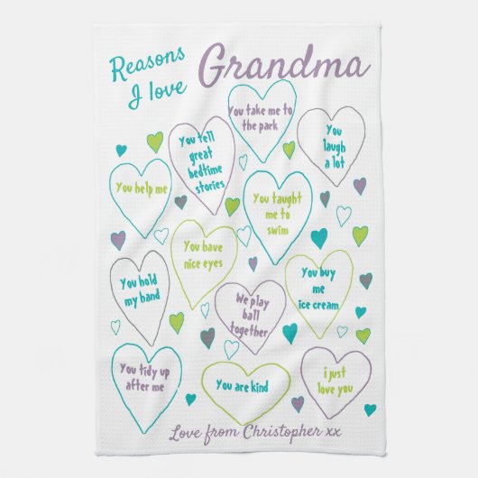 おばあちゃんを愛する理由 キッチンタオル (縦)