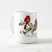 おばあちゃんを愛する（鳥）ショウジョウコウカンチョウの男女 コーヒーマグカップ (正面左)