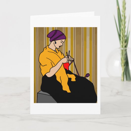 おばあちゃんアットザ編み物ホビークロッチング カード (正面)