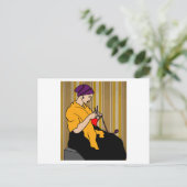 おばあちゃんアットザ編み物ホビークロッチング ポストカード (スタンド正面)