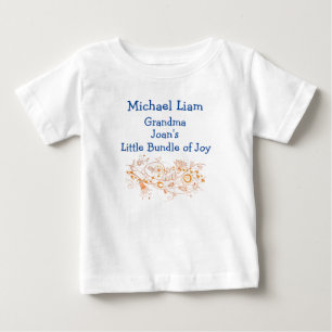 おばあちゃんアートの小さな喜びの束がパーソナライズ ベビーTシャツ