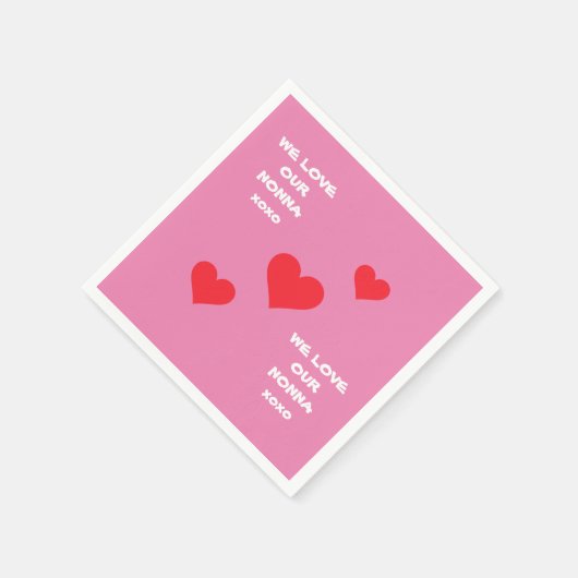 おばあちゃんイタリアンNONNA私たちはあなたを愛かわいい紙 スタンダードカクテルナプキン (角)