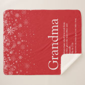 おばあちゃんウィンタースノーフレークホリデーデフィニション シェルパブランケット (正面(横))