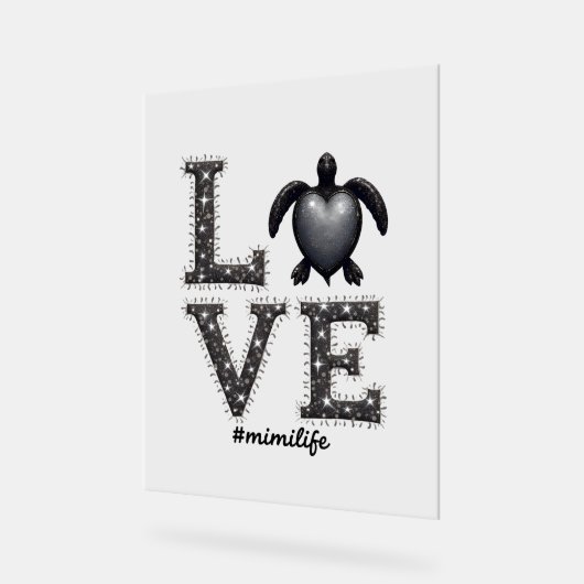 おばあちゃんウミガメ – ラブミミイライフ海ウミガメ， Mimi T アクリルサイン (傾斜)