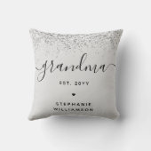 おばあちゃんエストグリッター紙吹雪カスタムおばあちゃんギフト クッション (裏面)