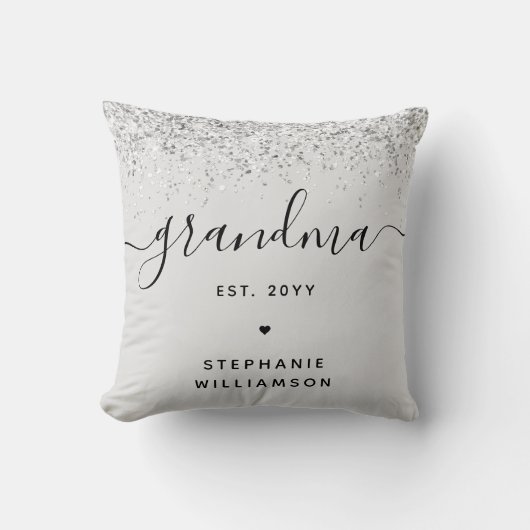 おばあちゃんエストグリッター紙吹雪カスタムおばあちゃんギフト クッション (正面)