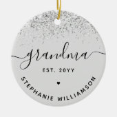 おばあちゃんエストグリッター紙吹雪カスタムおばあちゃんギフト セラミックオーナメント (正面)