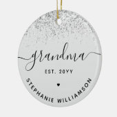 おばあちゃんエストグリッター紙吹雪カスタムおばあちゃんギフト セラミックオーナメント (左)