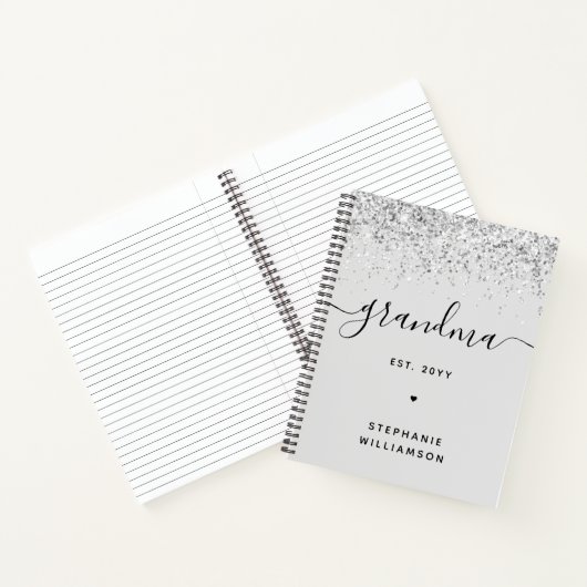 おばあちゃんエストグリッター紙吹雪カスタムおばあちゃんギフト ノートブック (内部)