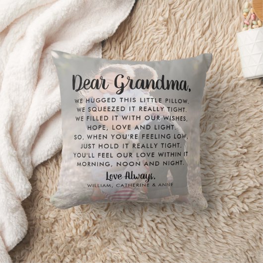 おばあちゃんエレガントメッセージ写真お母さんの日 クッション (ブランケット)