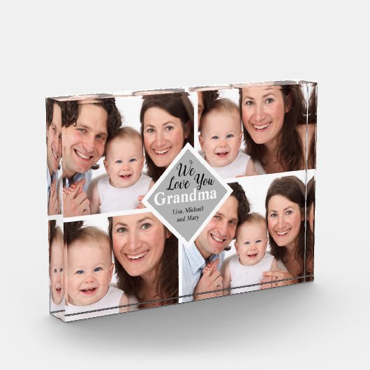 おばあちゃんエレガント家族4枚の写真名スクリプト フォトブロック (左)