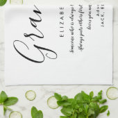 おばあちゃんエレガント引用文台本(白黒) キッチンタオル (折り畳み)