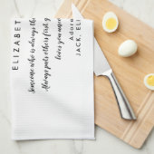 おばあちゃんエレガント引用文台本(白黒) キッチンタオル (四つ折り)