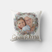 おばあちゃんエレガント金ゴールドフェイク植物性クリスマス クッション (正面)