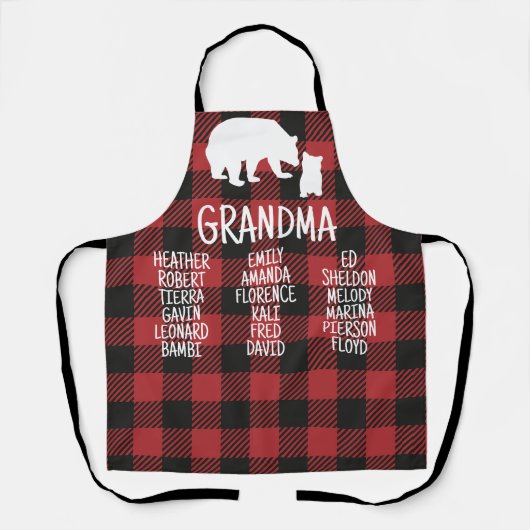 おばあちゃんカスタマイズの名前で贈るギフト エプロン (正面)