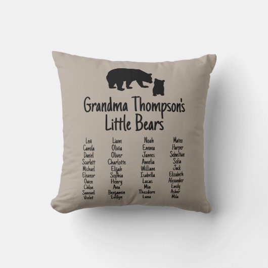 おばあちゃんカスタマイズの名前で贈るギフト クッション (正面)