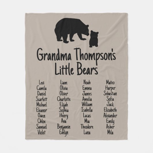 おばあちゃんカスタマイズの名前で贈るギフト フリースブランケット (正面)