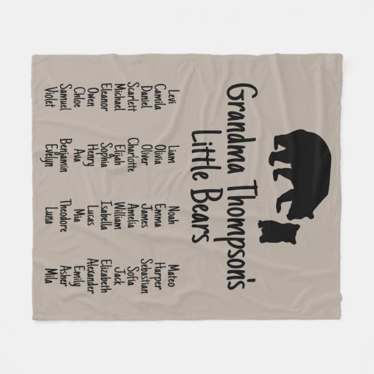 おばあちゃんカスタマイズの名前で贈るギフト フリースブランケット (正面(横))