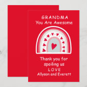 おばあちゃんカスタマイズ感謝カード バレンタインにありがとう シーズンカード (正面/裏面)