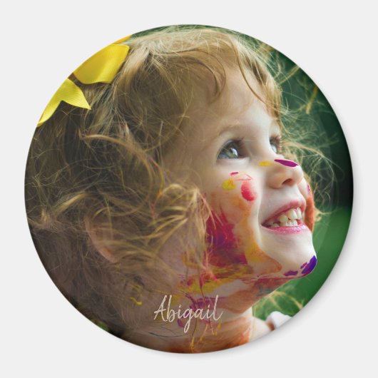 おばあちゃんカスタムの名前のための孫フォトギフト マグネット (正面)