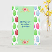 おばあちゃんカラフル&おじいちゃんのための卵とイースター カード (黄色い花)