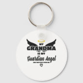 おばあちゃんガーディアン・エンジェルが思い出に残る私を見守る キーホルダー (正面)