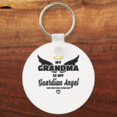 おばあちゃんガーディアン・エンジェルが思い出に残る私を見守る キーホルダー (正面)