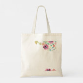 おばあちゃんギフトかわいらし – プラムピンク花ペルソナル トートバッグ (裏面)