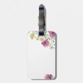 おばあちゃんギフトかわいらし – プラムピンク花ペルソナル ラゲッジタグ (裏面縦)