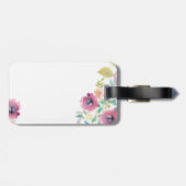 おばあちゃんギフトかわいらし – プラムピンク花ペルソナル ラゲッジタグ (裏面横)
