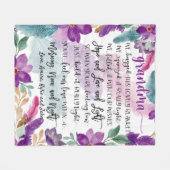 おばあちゃんギフトカスタムおばあちゃん毛布パーソナライズされた、 フリースブランケット (正面(横))