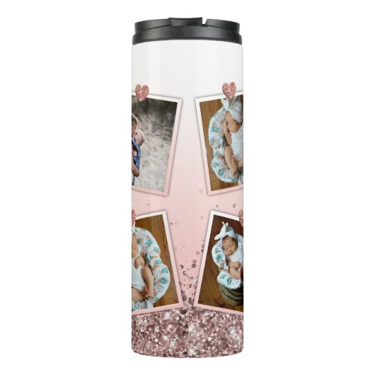 おばあちゃんギフトギギ写真バラ金ゴールド パーソナライズされた タンブラー (裏面)