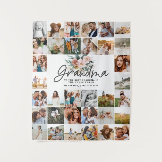 おばあちゃんギフト数々の写真の美しいフローラ タペストリー (正面)