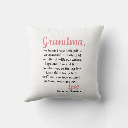 おばあちゃんギフト枕抱擁&キス特別枕 クッション (裏面)