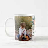 おばあちゃんギフト2フォトピンクガーリーの水彩フローラ コーヒーマグカップ (左)